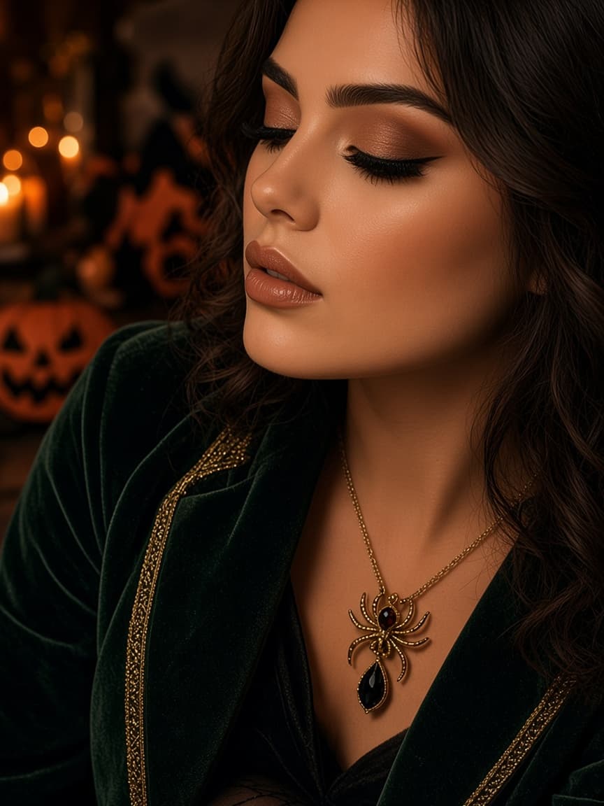 Soft glam party makeup close-up